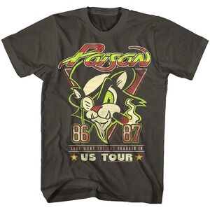 Poison Look What The Cat Dragged In Usa Tour 1986 Black T Shirt